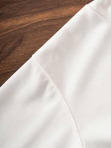 Tween Boy Classic Casual Versatile Solid White Sweatshirt, Suitable For Layering Or Wearing Alone - White - View 5