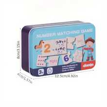 1set Early Educational Wooden Number Matching And Counting Puzzle Game For Kids,Bilingual English Numerals & Animal Figures Learning Board - Multicolor - View 3