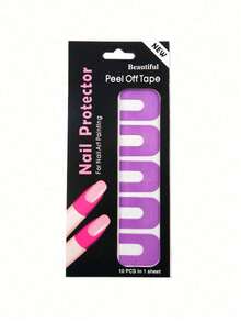 1pcs U-Shaped Nail Polish Protector Film - Disposable Anti-Overflow Stickers For Nail Art, Prevents Smudges & Mess, Perfect For DIY Manicures At Home & Salon Use - Màu tím - Xem 7
