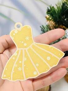 Adorno colgante decorativo de madera de una sola capa con diseño de copo de nieve de 10cm*8.4cm, agrega un ambiente festivo, se puede colgar en el árbol de Navidad, dormitorio, sala de estar, ventanas, espejo retrovisor, chimenea y otros lugares deseados, disponible en 4 colores (rojo, rosa, azul, amarillo)