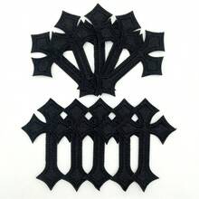10 Pcs Cross Design Medieval Gothic Sewing/Ironing On Patches, Decals On Clothes, Dresses, Hats,Jeans, Repair DIY Accessories - Multicolor - View 20