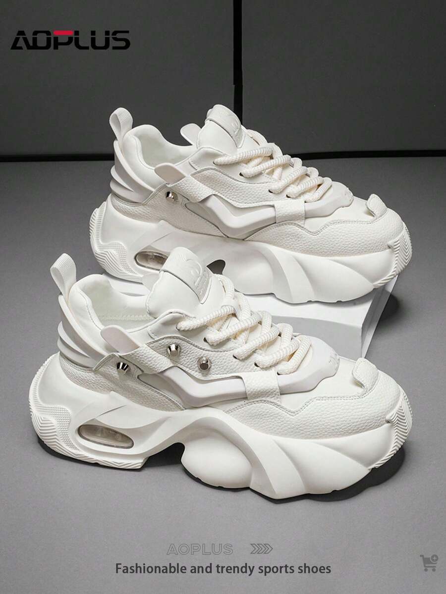 AoPlus Minimalist Men's Flat Sports Shoes - Lightweight Flexible Design, Slip-Resistant Outsole For Office Commute & Casual Wear - 米色 - 查看 1