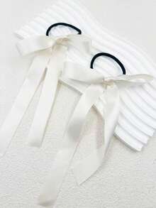 6 件女士时尚多色蝴蝶结发圈、芭蕾舞者丝带发带、简约发带、甜美发饰、丝带仙女辫子、适合日常使用、可爱、马尾辫夹、发圈、发绳、弹性发带、居家美容女士配饰礼品、头饰 - 彩色 - 查看 6