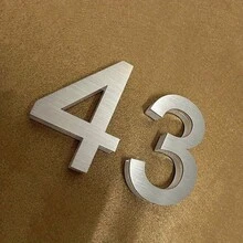 1pc Stainless Steel Adhesive Number Sticker, Transparent Self-Adhesive Metal House Number Plate, 75mm/2.95 Inch House Number, Suitable For Mailbox 0 To 9