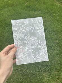Puremigo 50 Pack Pre-Folded Vellum Jackets 5x7 Invitations - White Flower - 115GSM Vellum Paper 5x7 Jackets - Wedding Invitations Wraps - Transparent Wedding - 玫瑰金箔玫瑰圖案 - 查看 10