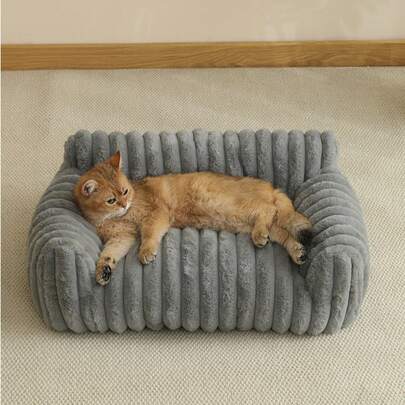 1 件舒适猫沙发，可爱柔软猫窝，猫屋，透气猫床，睡篮，适合小型、中型和大型猫，四季使用