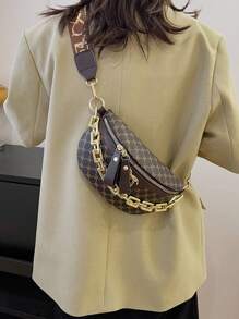 Bolsa de Cintura/Bolsa Transversal Conectada por Corrente Acrílica Casual e da Moda, Versátil Retrô, Presente de Natal