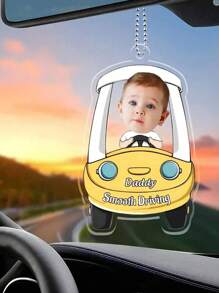 1pc Custom Baby Photo Memorial Pendant, Christmas Tree Acrylic Pendant, Personalized Car Pendant Customized Driving Plane Car Dad Car Pendant, Unique Custom Photo Gifts, Creative Christmas Gifts,1pc Customized Personalized 1 Photos Customized Car Pendant, Car Pendant, Rearview Mirror Decoration, Boy's Personalized Decoration,