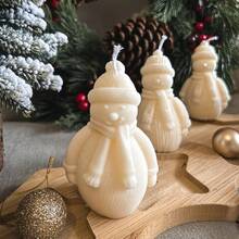 DIY 蜡烛模具、圣诞装饰雪人模具、树脂、石膏、硅胶家居装饰模具 - 白色 - 查看 1