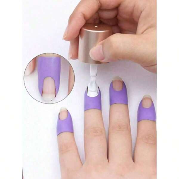 10pcs U-Shaped Nail Polish Protector Film Disposable Nail Polish Anti-Overflow Stickers, Nail Art Stickers