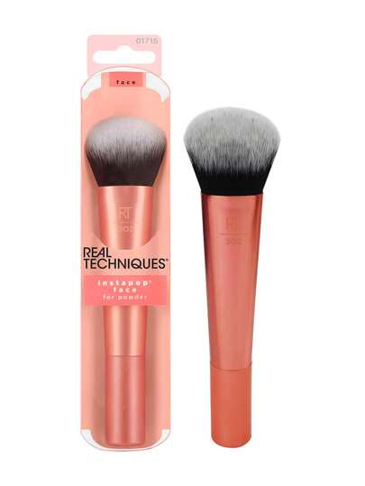 Real Techniques Pinceau de visage InstaPop Real Techniques, pour le maquillage liquide, crème et en poudre, le blush, le bronzer et la base, poudre libre et pressée, sans cruauté et végétalien