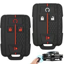 D2PCS Silicone 4Button Smart Key Fob Cover Compatible With 20142019  Colorado Sierado Suburban Tahoe And GMC Canyon Sierra Yukon Car Key Fob Case For Replacement Or Spare7001 - như hình ảnh - Xem 1