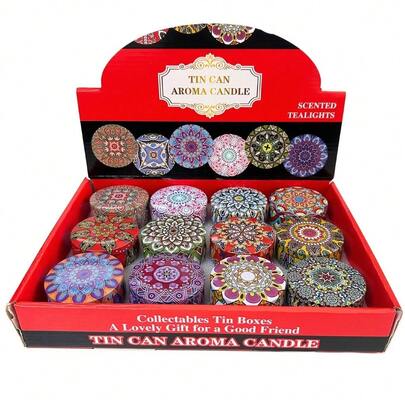 VELAS AROMATICAS com kit de 3 ou 6 ou 12 lata metal vermelho decorativo com Cheirosa