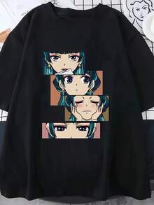 Maomao Anime T-Shirt Shirt Blouse Unisex Male Female 100% Cotton Top Premium Street Wear New Release Immediate Shipping Various Colors!! Plus Size - màu đen - Xem 2