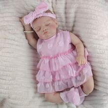 1pc 18 Inch Lifelike Simulation Doll Hand Drawn Hair Half Glue Reborn Dolls Playing House Accompanying Toys Birthday Present - Multicolor - View 13