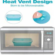 Collapsible Silicone Food Storage Container, Leftover Meal Box For Kitchen, Bento Lunch Boxeree, Microwave, Dishwasher And Fre Safe. Foldable Design Saves Your Space - Picture Color - View 3