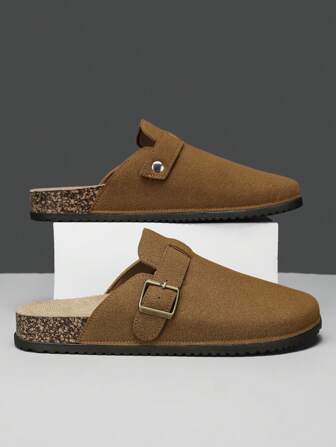 男士一脚蹬凉鞋，新款夏季一脚蹬拖鞋，时尚一脚蹬休闲凉鞋，舒适防滑透气圆头，4 种颜色可选，适合学生、青年、校园、休闲、户外、工作、旅行、海滩、钓鱼、个性化街头风格、时尚一脚蹬凉鞋、防水皮革拖鞋、街头时尚、派对、花园、户外、办公室、家居拖鞋