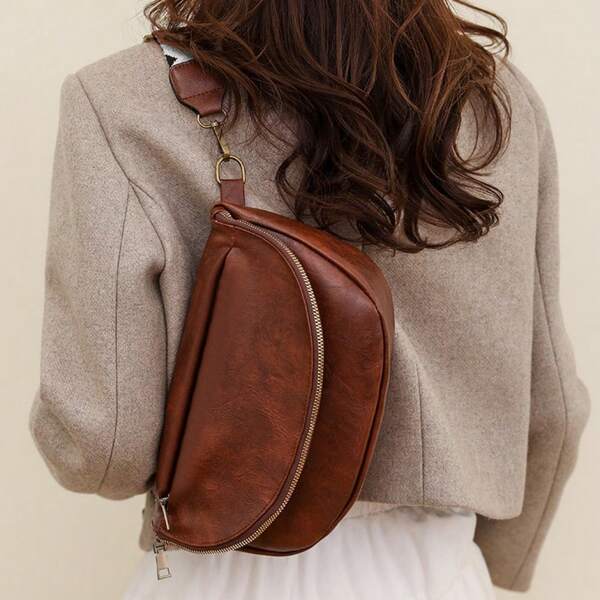 New Women's Chest Bag, Vintage Single-Shoulder Crossbody Bag, Women's Chest Bag, Casual Minimalist Commuter Bag For Women