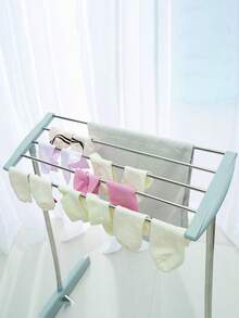 Perchero de ropa pequeño multifuncional, secadora móvil de acero inoxidable, toallero inclinado y plegable adecuado para ropa interior, calcetines, toallas, aplicable para balcón y uso doméstico - Multicolor - Ver 11