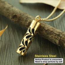 Golden Aromatherapy Necklace Diffuser Pendant Stainless Steel Locket Aroma Perfume Oils Essential Oil Diffuser Pendant Necklace Stainless Steel Jewelry Locket Necklaces Couple Men Punk Pendants Necklaces - Gold - View 21