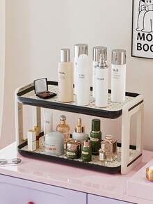 3-poziomowy regał z odpływem, jaskrawo kolorowy, pionowy regał na kubki/zestaw do kawy/słoik na przyprawy/kosmetyki/przybory toaletowe/różne przedmioty na blat kuchenny/stół jadalny/kredens/blat łazienkowy