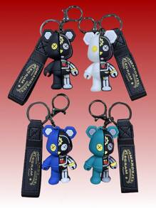 1-2件创意卡通机械熊钥匙扣/优雅包包钥匙圈/汽车挂件，个性ins风1pc可爱卡通尖叫熊钥匙扣，摆件，适合日常使用，半解剖机械小熊情侣背包挂件，桌面摆件，学生小礼物，派对礼物 - 藍色 - 查看 12