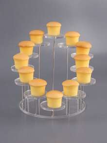 1pc Mini Acrylic Cupcake Stand, Rotating Round Jewelry Display Rack, Multi-Tier Round Dessert Cake Stand, Or Earring, Ring, Bracelet, Necklace Display Holder, Storage Organizer, Suitable For Home Decor