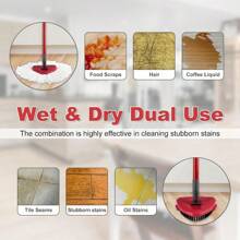 Mop Replace Head Mop Handle For O Cedar Mop Mop Replacement For Ocedar Spin Mop Includes 2 Mop Heads Replacements 4Section Mop Handle 1 Mop Base 1 Scrubber Mop Head For OCedar Spin Mop