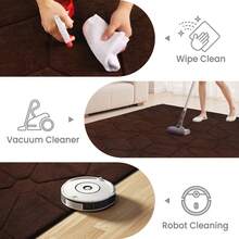 Treeboy Modern Fluffy Rugs Living Room 200x300, 3D Grey Area Rugs For Bedroom, Modern Design Extra Large Rugs For Living Room, Machine Washable Anti Slip Fluffy Rug Shaggy Rug Cream Rug Carpets Mat For Kids Room Bedroom - 咖啡色 - 查看 4