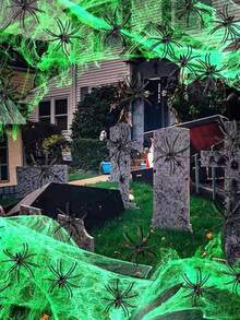 Glow In The Dark Spider Web Halloween Fake Spider Web White Stretch Spider Webs, Halloween Decoration, Cobwebs For Creepy Halloween Home And Party Indoor And Outdoor Decor