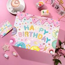 Sweet One Birthday Gift Bag Donut 1st Happy Birthday Gift Bag With Card And Tissue Paper Sweet First Donut Ice Cream Gift Wrapping Bag Treat Goodie Bag For One Year Old Girl First Birthday Baby Shower