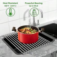 1pc Sink Drying Rack, Retractable Dish Drying Rack Over Sink, Stainless Steel Dish Drying Rack, Foldable Dish Drainer, Gray S-Shaped Dish Rack, Foldable Dish Drying Rack, Stainless Steel S-Shaped Dish Rack, Foldable Dish Drainer, Gray, Stainless Steel Sink Dish Drying Rack, 304 Stainless Steel Retractable Dish Drying Rack, Foldable Dish Drainer, Mildew-Resistant Silicone Storage Rack, Kitchen Storage Rack, Dish Rack