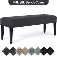 Milk Silk Bench Cover,Rectangular Stretch Square Ottoman Covers Slipcover Rectangle Washable Foot Stool Cover Thick Storage Protector With Elastic Bottom,Stretch Dining Room Bench Slipcovers - Multicolor - View 10