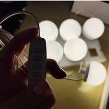 梳妆镜灯，3 色化妆灯 4/6/10/12/14 LED 灯泡可调光 USB 供电镜面灯适用于浴室梳妆台展示柜，USB 插入式使用，用于日常化妆补光