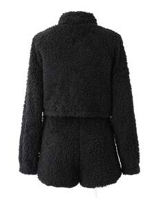 Autumn And Winter Women's Casual Suit With Thickened Bubble Velvet And Fluffy Fur
