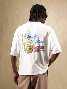 SUMWON Puerto Rico Pineapple Cocktail Graphic Summer Beach Vacation Shirt Drop Daily Oversized Streetwear Casual Island Lifestyle Relaxed Fitsummer - 白色 - 查看 6