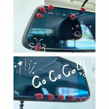6pcs The Ladybug Ornaments Inside The Car Can Be Freely Pasted, Cute And Funny,Car Accessories - 彩色 - 查看 6