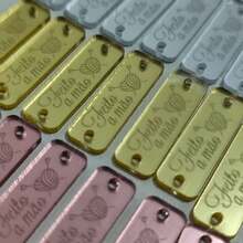 Acrylic Tag Label With "Handmade" Phrase - READY TO SHIP - WE DO NOT CUSTOMIZE - Assorted Colors - View 2