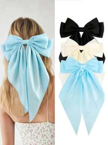 1个/2个装女士大号蝴蝶结发夹，大号蝴蝶结发卡，法式发夹，长尾蝴蝶结发饰，适合女士婚礼、派对、日常、情人节等场合，也可作为发夹、发爪、发卡使用，是学习用品、发饰、头部饰品等女性发饰的理想之选。 - 彩色 - 查看 7