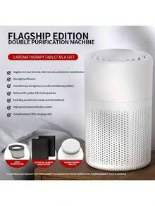 1 Piece USB HEPA Air Purifier With Aromatherapy, Triple Pollen Allergy Filter, Smoke/Dust/Odor Removal, Great For Smokers, Pets, Classrooms, Offices, Dormitories, No Batteries Required