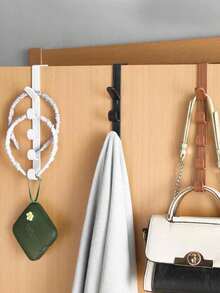 2 Multifunctional Hanger, Space Saving Door Hook, Multipurpose Storage Hook, Door Utility Hook, Durable ABS Plastic Material, Easy To Install, Each With 5 Hooks, For Coats, Towels, Hats, Bags, Storage Rack, Multipurpose Hanger, Home Bathroom Storage Organizer, Suitable For Bathroom, Bedroom, Wardrobe, Wardrobe Hook, Storage Hook, Utility Hook, Room Accessories, Bedroom Accessories | Halloween Christmas Gifts | Holiday Decorations