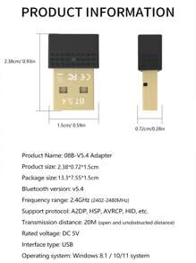 Universal Bluetooth Receiver 5.4 For Wireless Keyboard And Mouse, Bluetooth Adapter For Desktop And Laptop, Compatible With Headphones And Speakers
