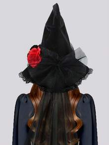 1 件新款万圣节女巫帽、巫师帽、魔术师帽、尖顶帽和复古骑士帽，采用涤纶制成，非常适合聚会和节日 - 彩色 - 查看 4