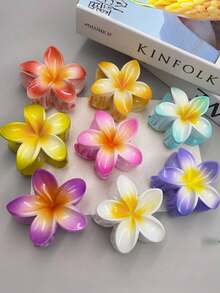 1个/5个/8个装芙蓉花/夏威夷花休闲ABS塑料（ABS树脂）2025新款夏威夷鸡蛋花百合花发夹，时尚简约发爪，流行鸡蛋花发饰，适合假日、旅行、派对、生日、办公室、海滩等场合，时尚发爪夹，秋季配饰，秋季发夹，冬季配饰，适合度假装扮，女士夏季 - 彩色 - 查看 17