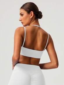 Sodalemon Áo ngực thể thao nữ có dây đeo điều chỉnh được kiểu racerback - Nhiều màu - Xem 6