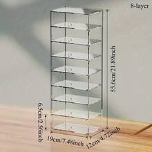 1pc 4WD Racing Car Model Display Stand - 7/8 Tier Transparent Acrylic Figurine, Doll, Makeup Organizer Display Case - Dust-Proof Flip Cover Sunglasses Holder - Home Storage & Hobby Enthusiasts Ideal Choice - Durable Structure Design - Holiday Gift