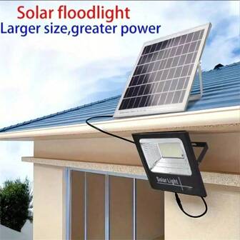 1 Model Outdoor Solar Lighting, LED Beads Bright White Light Dusk To Dawn, Solar Security Floodlight For Barn, Garden, Garage, Path, Yard, Terrace, Lawn, Balcony, With Cable