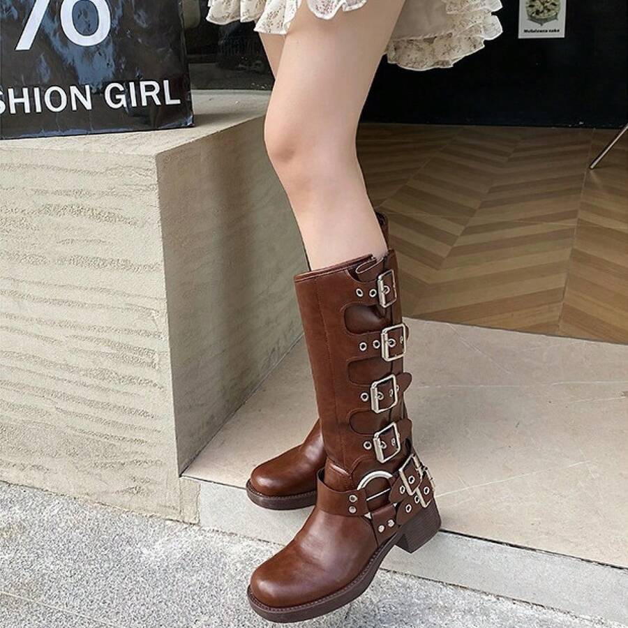 Women Western Boots - Brown - View 1