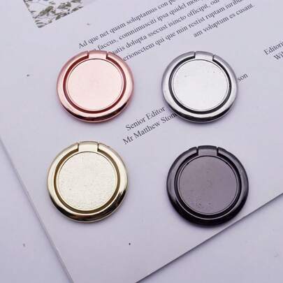 1 Round Magnetic Metal Finger Ring Buckle Stand That Can Rotate 360°