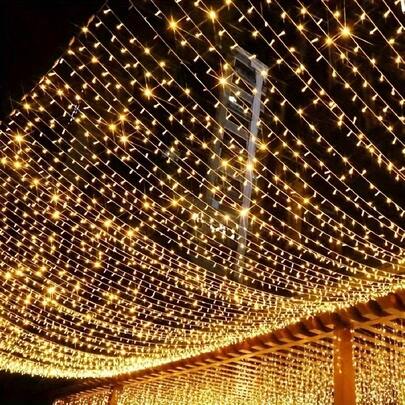 2-Pack Total 160LED Romantic Fantasy Fairy Light String, Outdoor Decorative Lights, 8 Flashing Modes Suitable For Home, Garden, Courtyard, Porch, Pavilion, Wedding, Birthday, Halloween, Christmas Festival Atmosphere Scene Decoration